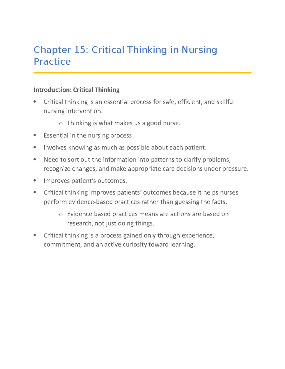 critical thinking skills in nutrition assessment and diagnosis