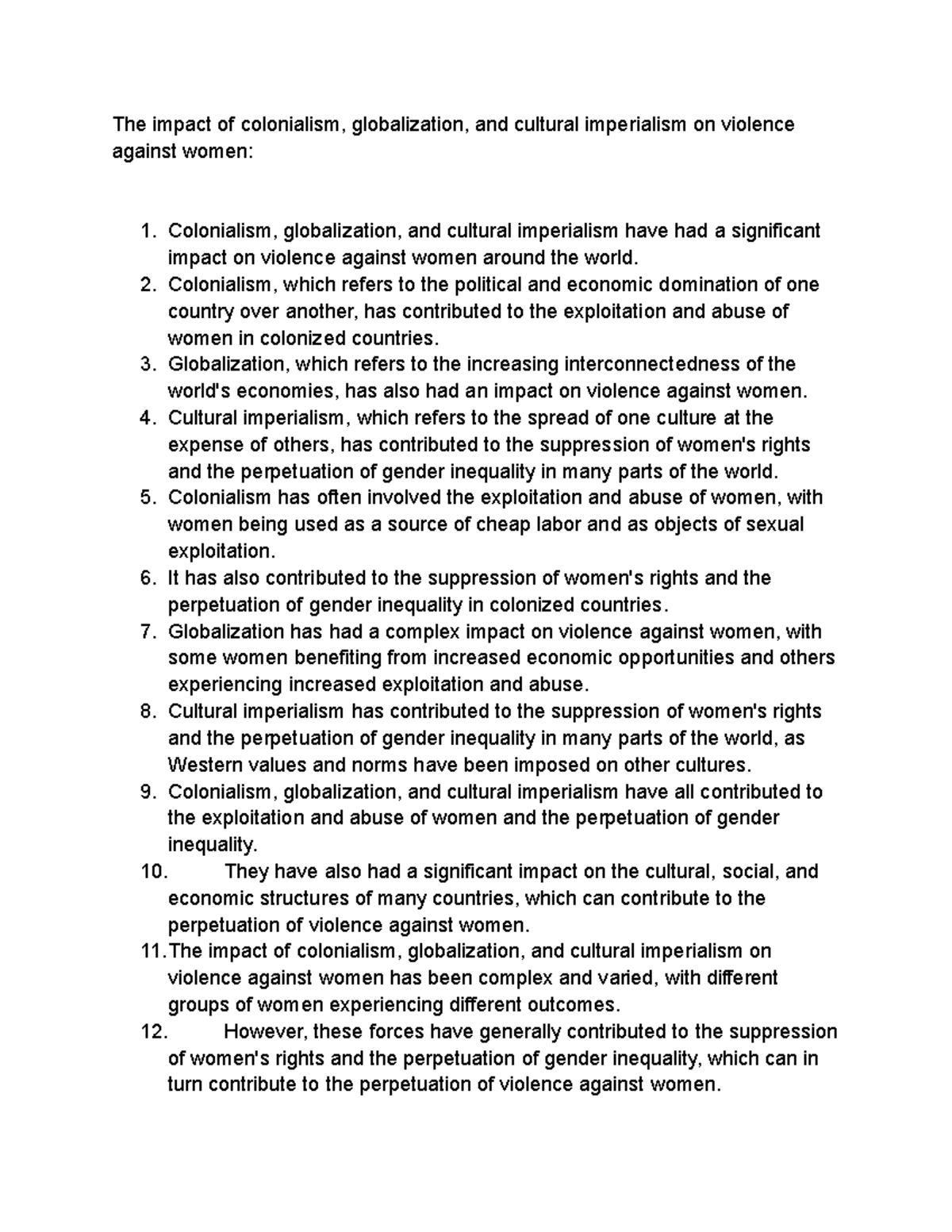 The Impact Of Colonialism Globalization And Cultural Imperialism On The Impact Of Colonialism Globalization And Cultural Imperialism On