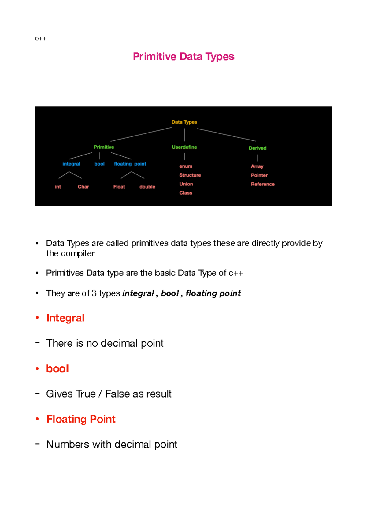 Primitive DT-C++ - about c++ operators - data structures and algorithms ...