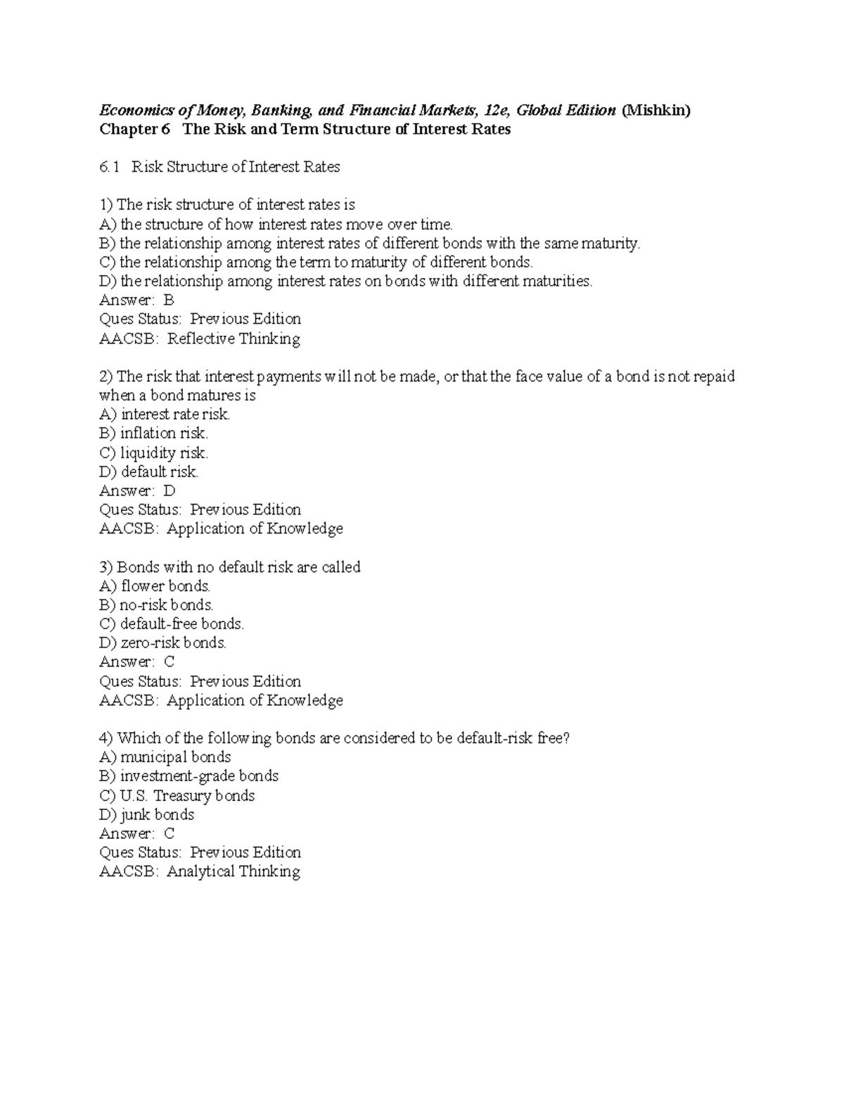 TB CH06 Test Bank For The Textbook Used In The Course. - BF-304 - Studocu