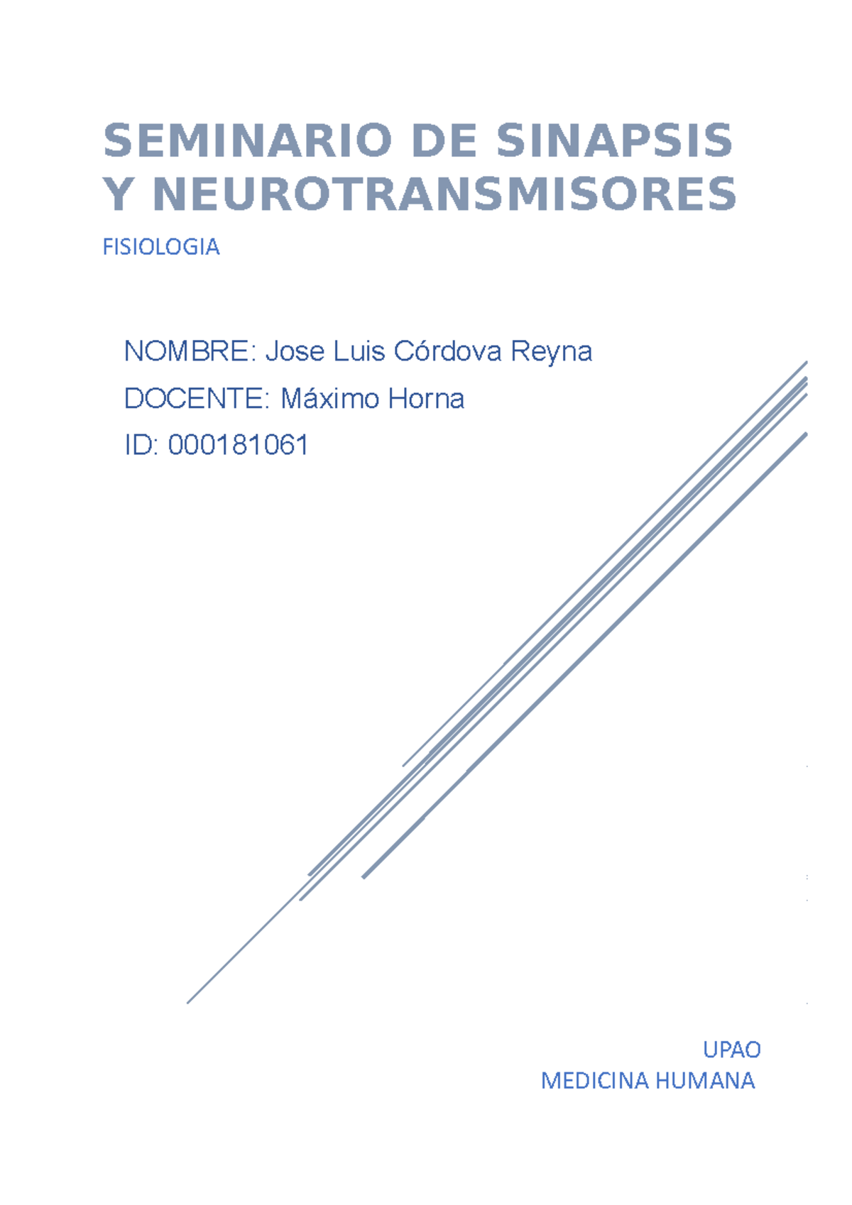 Seminario DE Sinapsis Y Neurotransmisores - SEMINARIO DE SINAPSIS Y ...