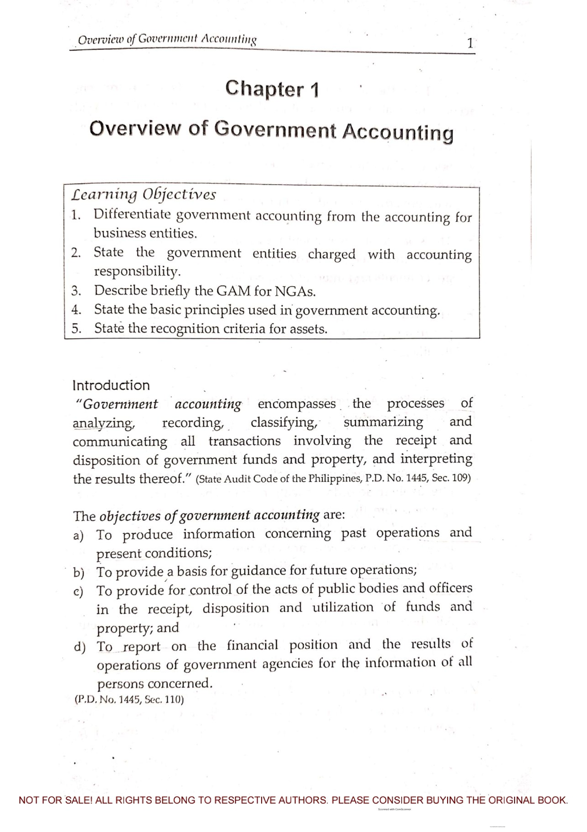 Chapter 1 Govt Acct Lecture Notes Accountancy Studocu