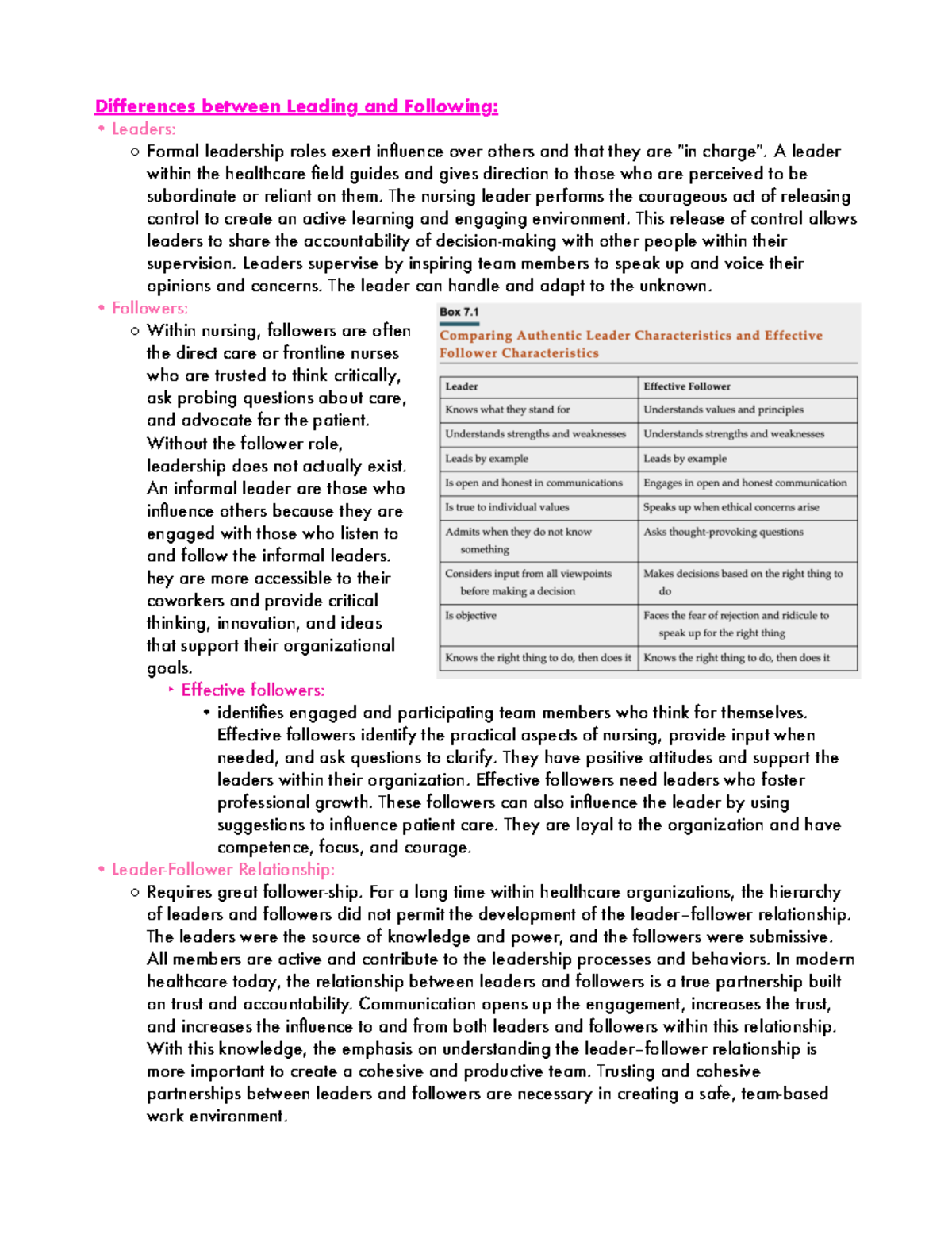 Chapter 7 Being an effective leader 2 - Differences between Leading and ...