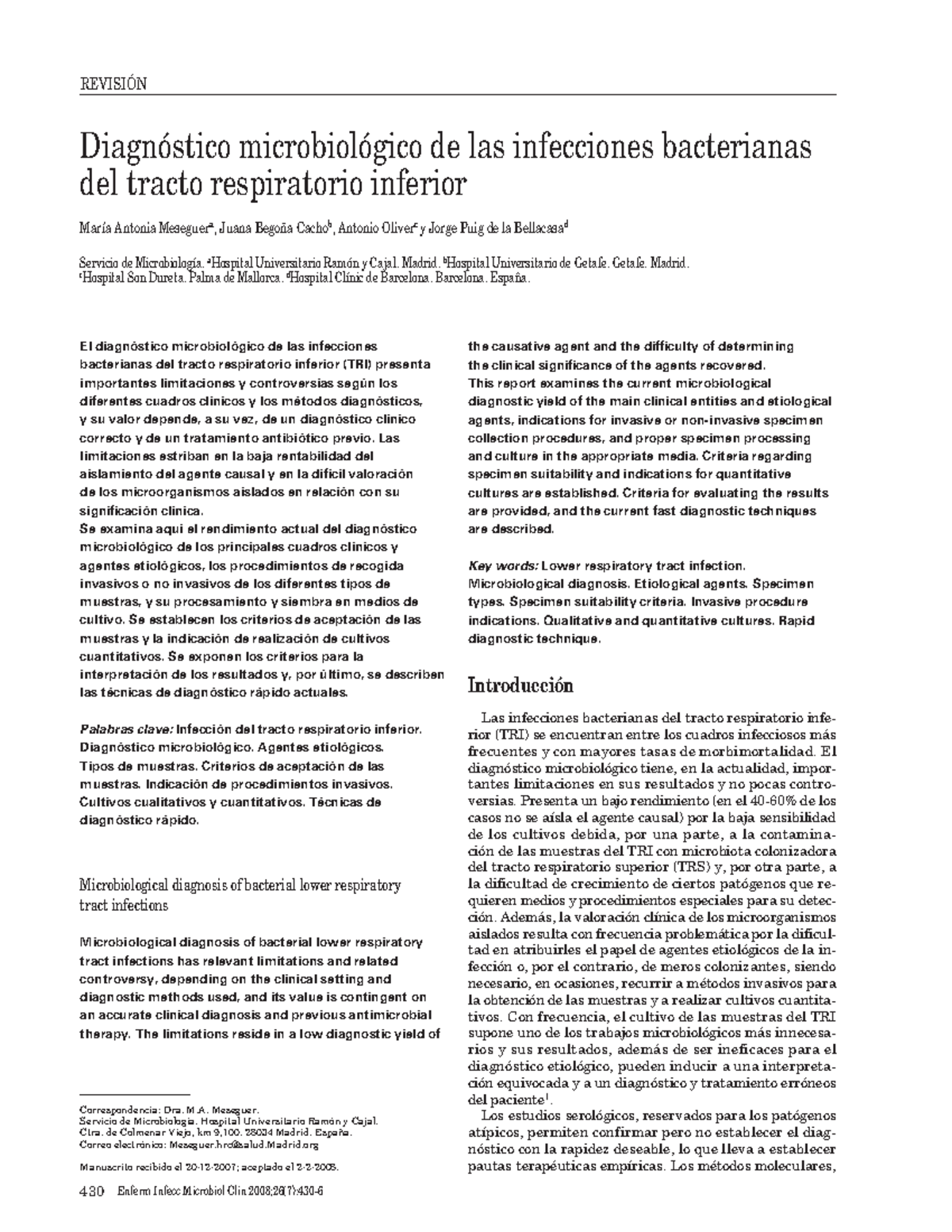 Diagnóstico Microbiológico De Las Infecciones Bacterianas Del Tracto ...