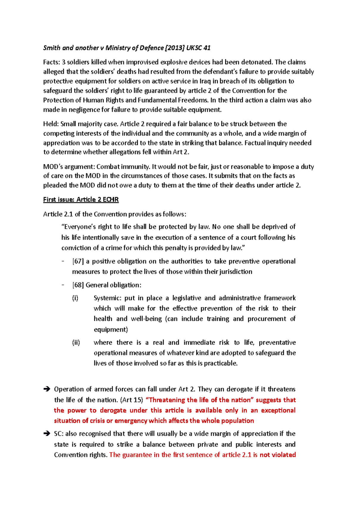 Smith And Steele - Lecture Notes 8 - Smith And Another V Ministry Of ...