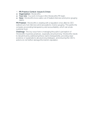 A1 AMB163 - Introduction to PR, got 6 out of 7 - AMB Introduction to ...