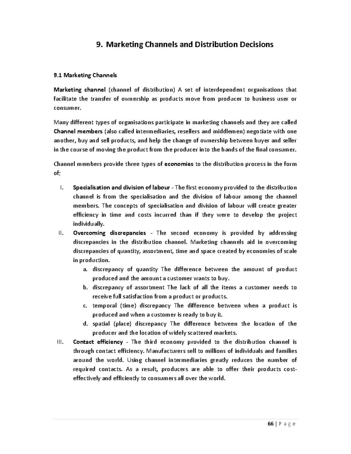 9 Marketing Channels and Distribution Decisions 9. Marketing