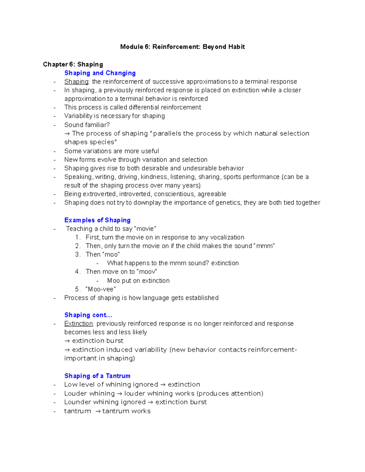 Module 6 Lecture Notes - Module 6: Reinforcement: Beyond Habit Chapter ...