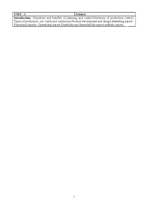 UNIT 1 Notes PPC - Product development