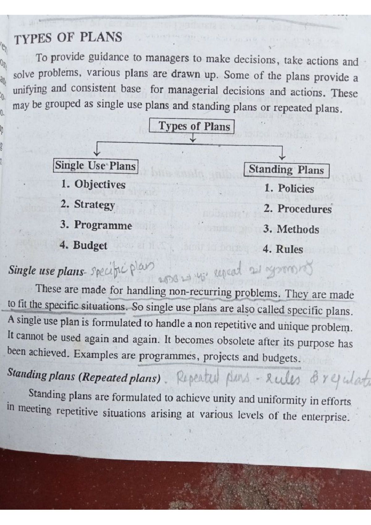 Types of planning - Principles Of Business Management - Studocu