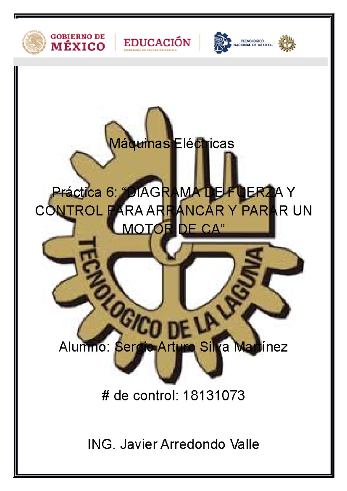 Practica 6 Maquinas Máquinas Eléctricas Práctica 6 “diagrama De