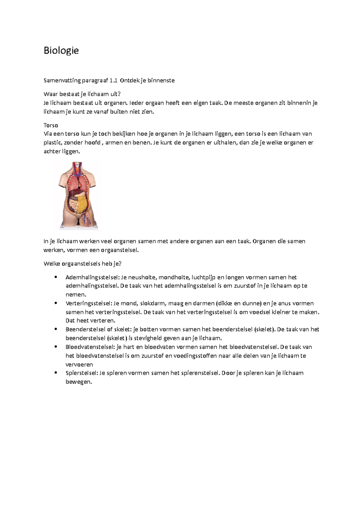 Samenvatting Bio Paragraaf 1.1, 1.2, 1 - Biologie Samenvatting ...