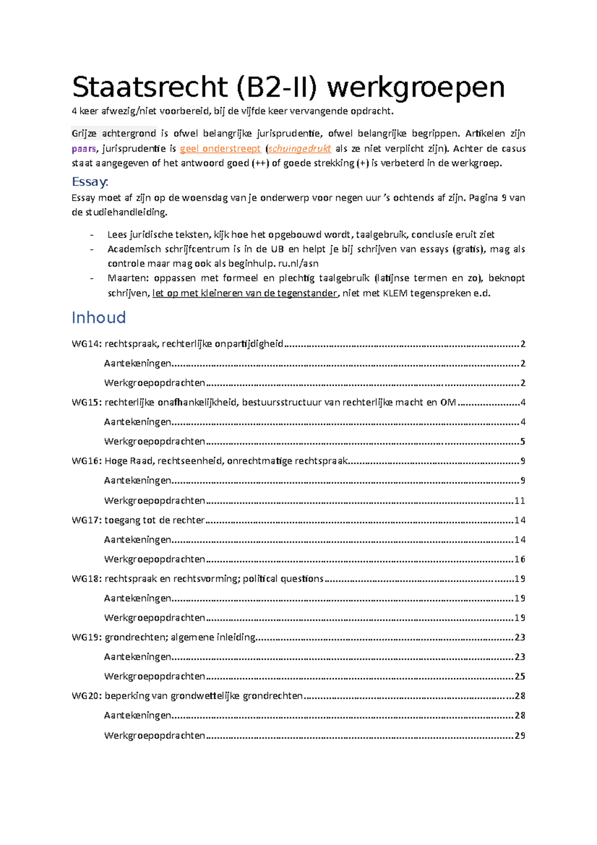 Staatsrecht II Werkgroepuitwerkingen Wg1-8 - Staatsrecht (B2-II ...