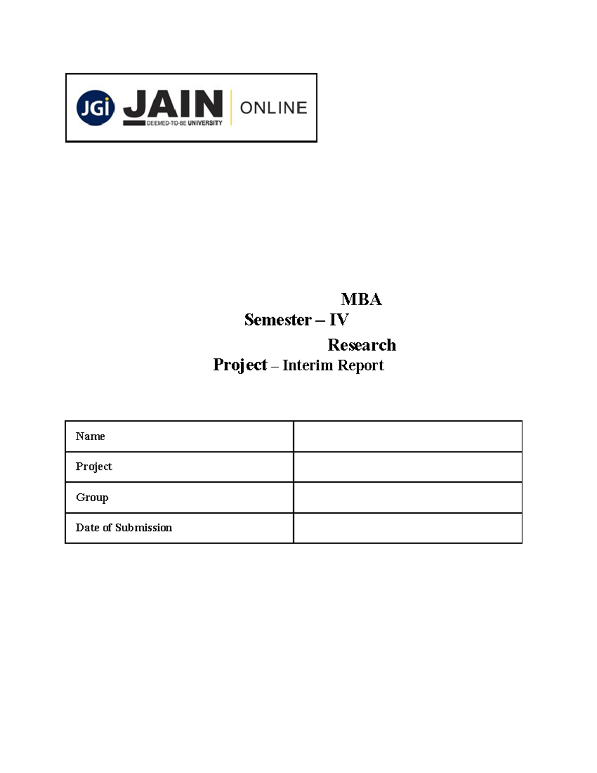 research interim report template