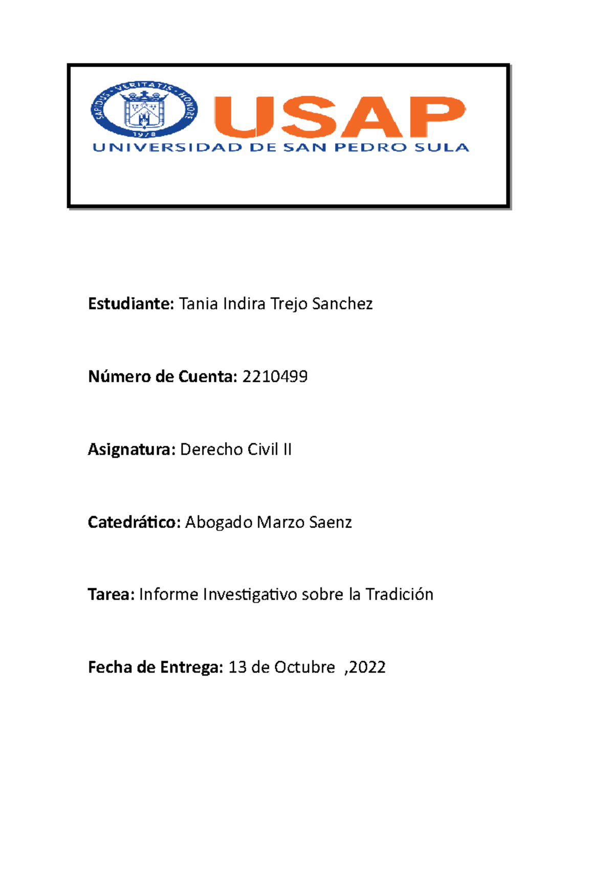 Trejo Tania la tradicion Estudiante Tania Indira Trejo Sanchez