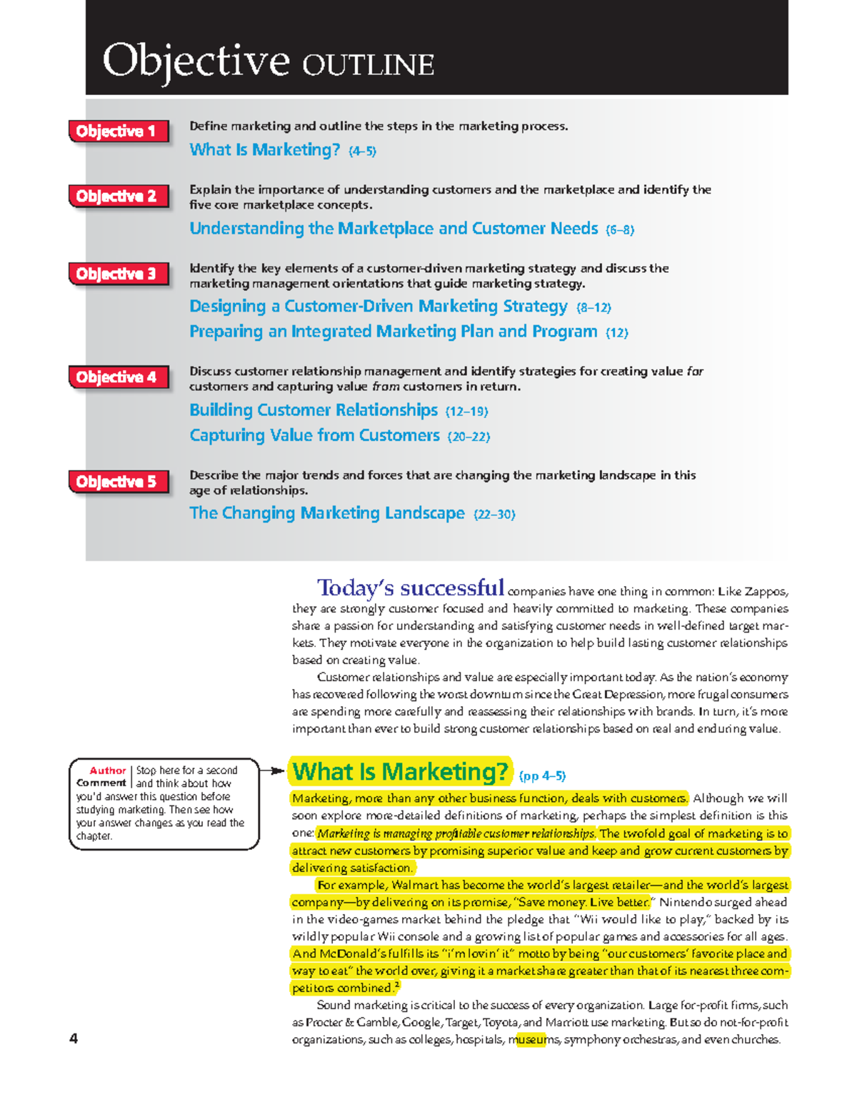 Marketing-Cotler 1111 - Objective OUTLINE Define marketing and outline ...