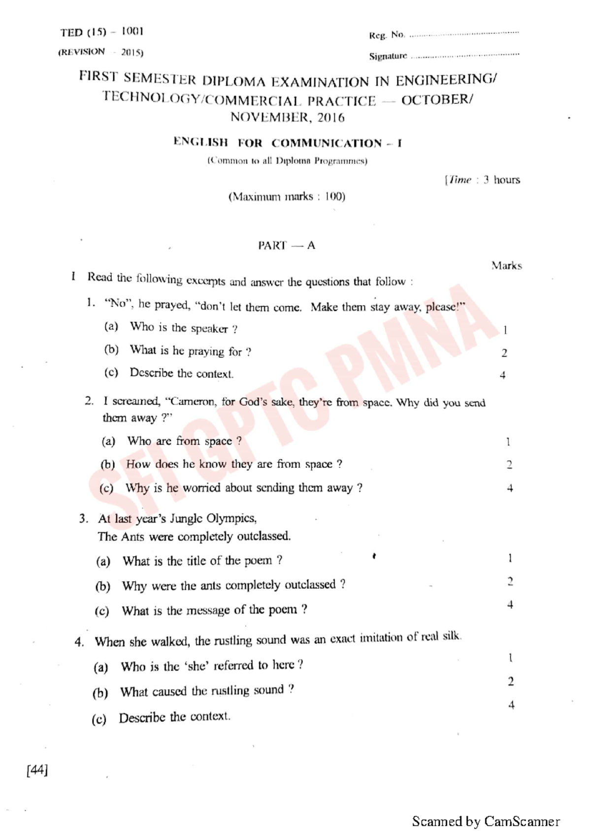 ENG 2016 OCT - Exam oriented - English 1: Communication Skill - Studocu