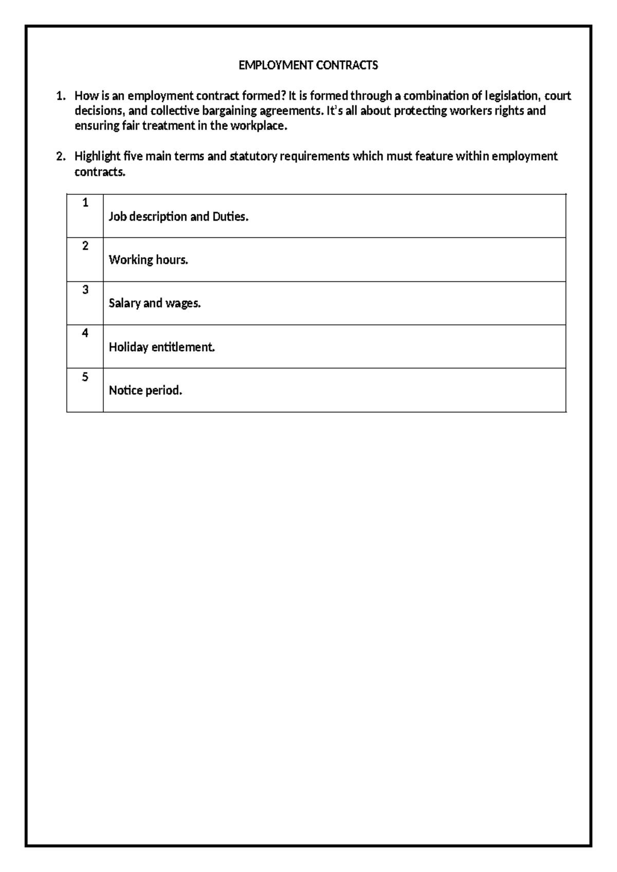 Activity 1 - Amir - practice material - EMPLOYMENT CONTRACTS How is an ...