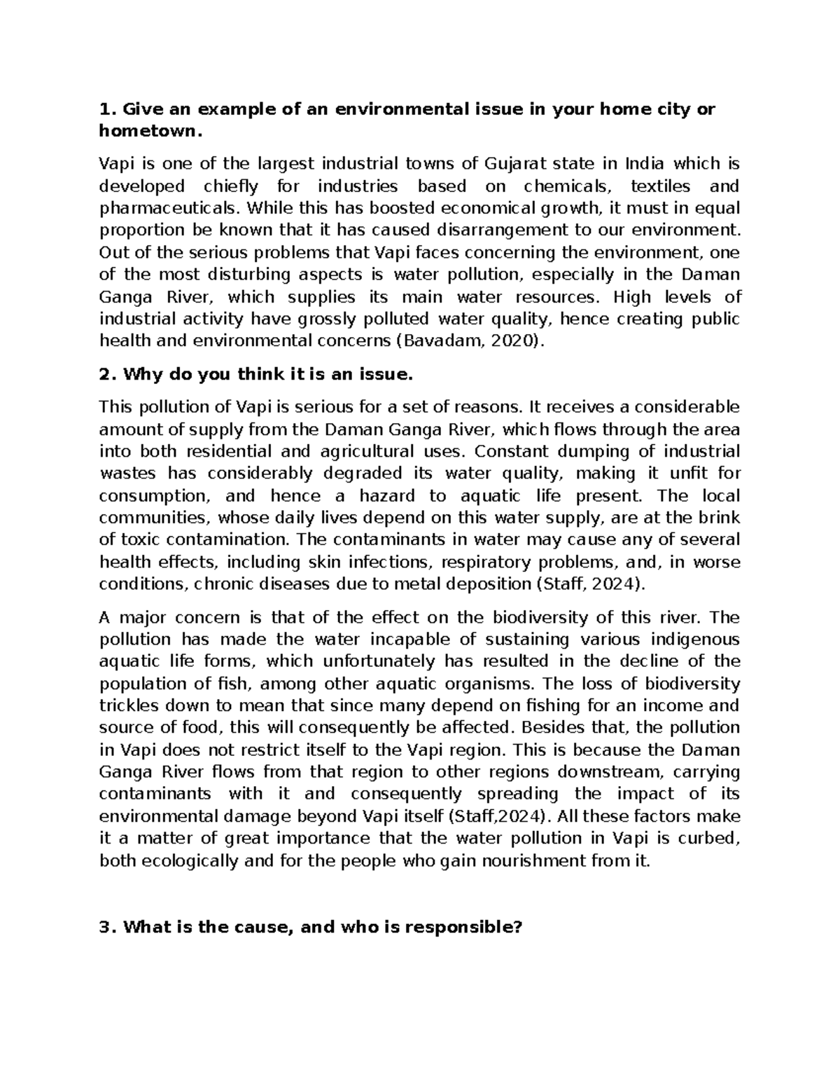 Case Study - Give an example of an environmental issue in your home ...