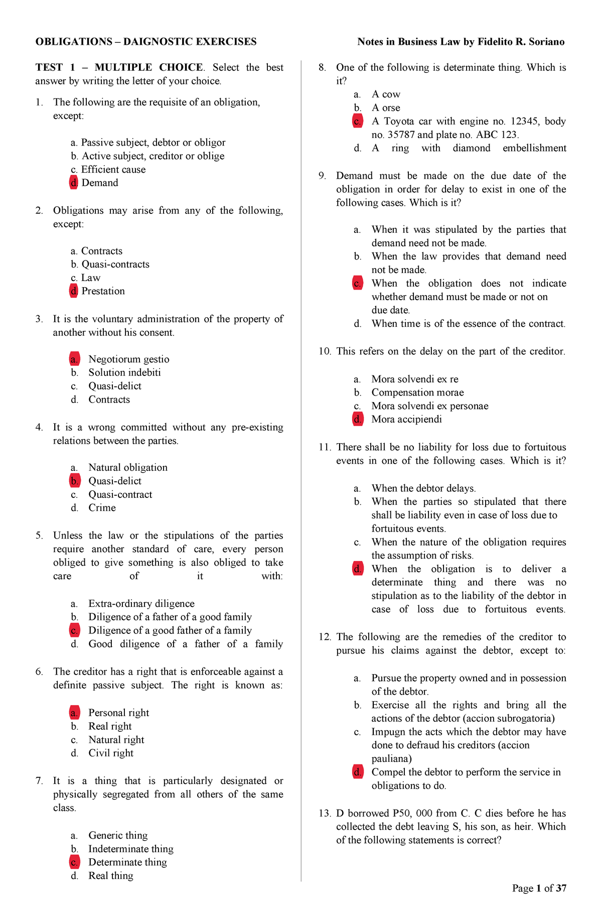 Pdfcoffee - notes in business law - Notes In Business Law By Fidelito  Soriano Pdf Notes In Business - Studocu