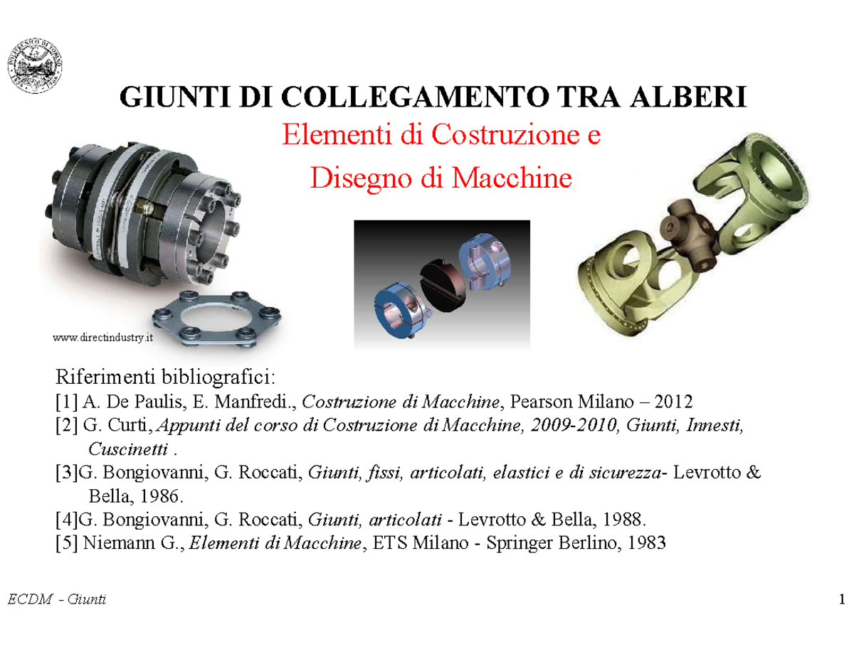 Giunti Innesti - GIUNTI DI COLLEGAMENTO TRA ALBERI Elementi di