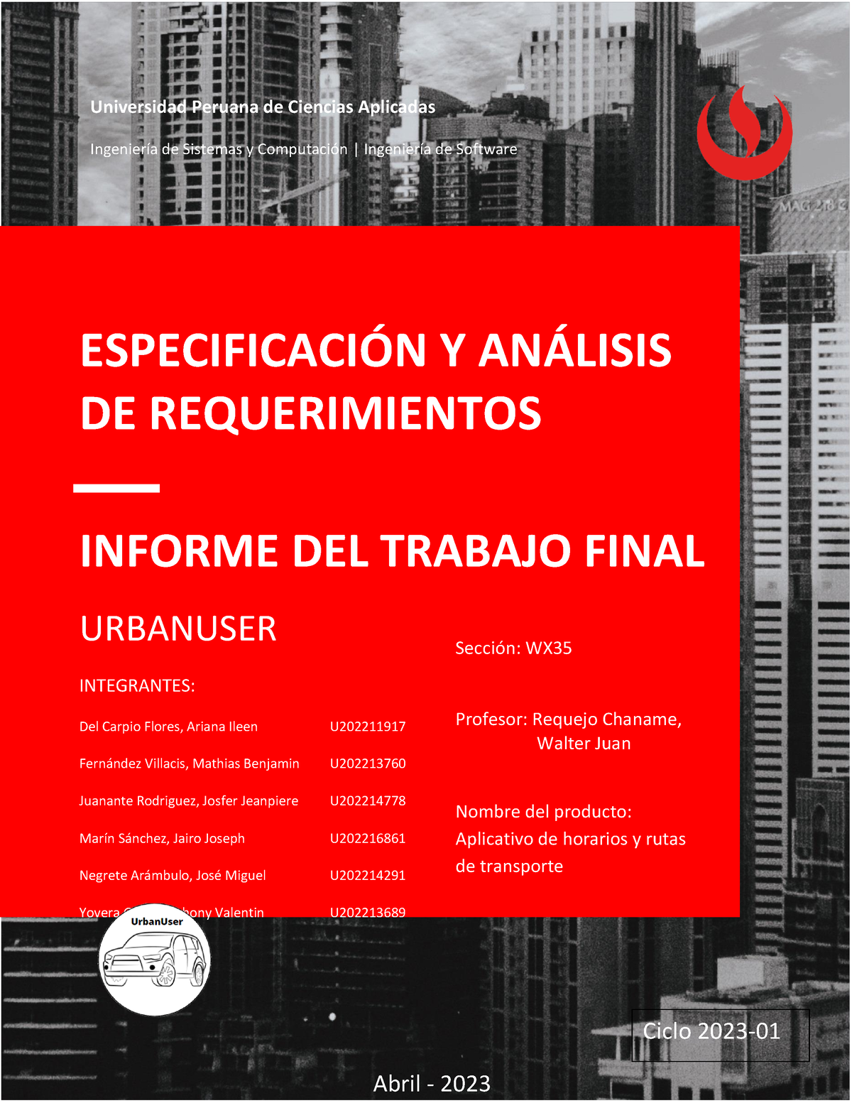 Upc Pre 202301 SI397 WX35 Urban User Report Tf1 - Especificación Y ...