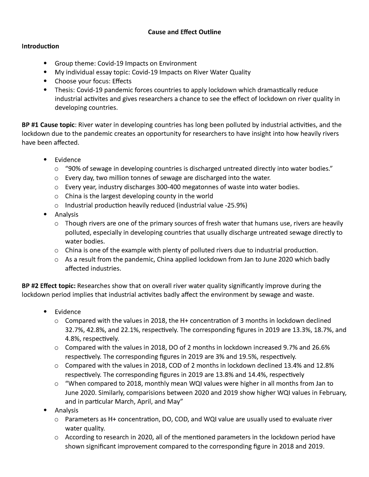 Cause and Effect Outline Template Cause and Effect Outline