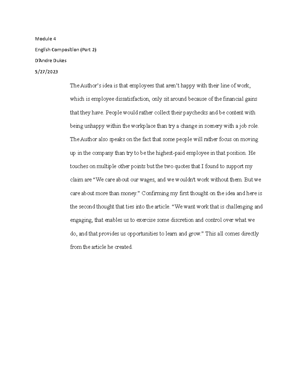 English Assignment Module 4 Part 2 May 27th, 2023 - Module 4 English ...