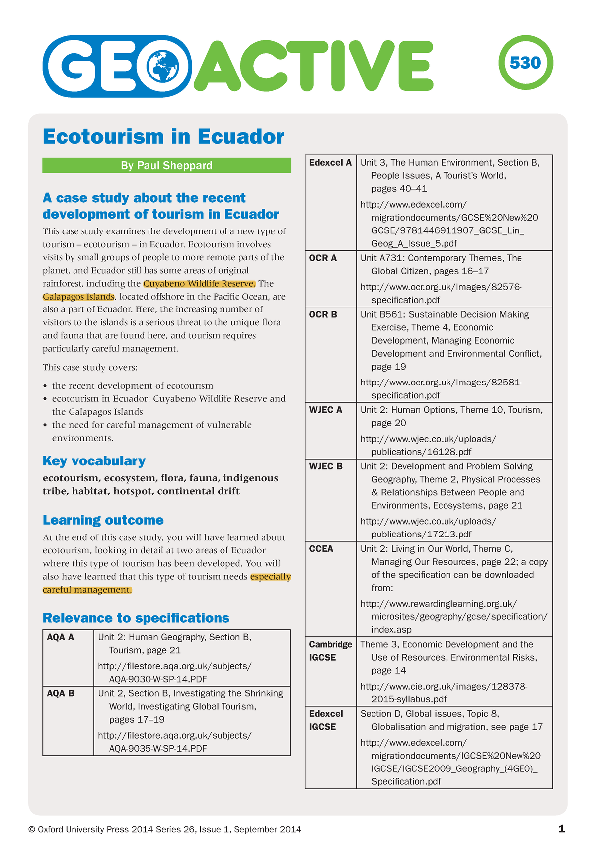 ecotourism in ecuador case study