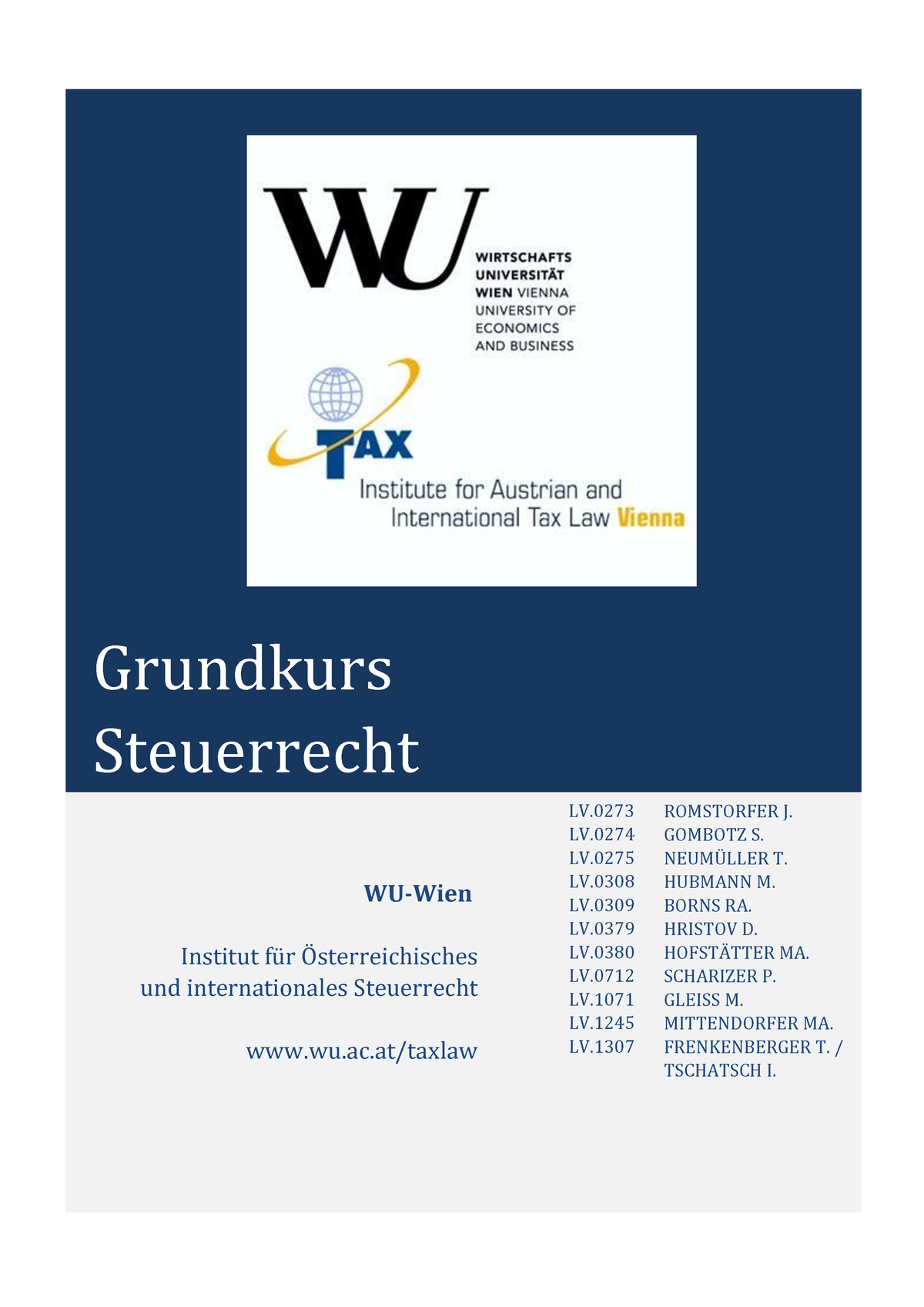 WIP Grundkurs Steuerrecht WS 23-24 Angabe Final - Grundkurs Steuerrecht ...