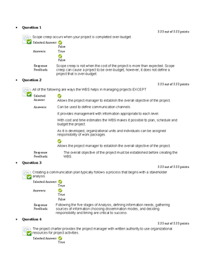 Projman-Practice Exercise-M2 - Q U E S T I O N 1 A project requires a ...