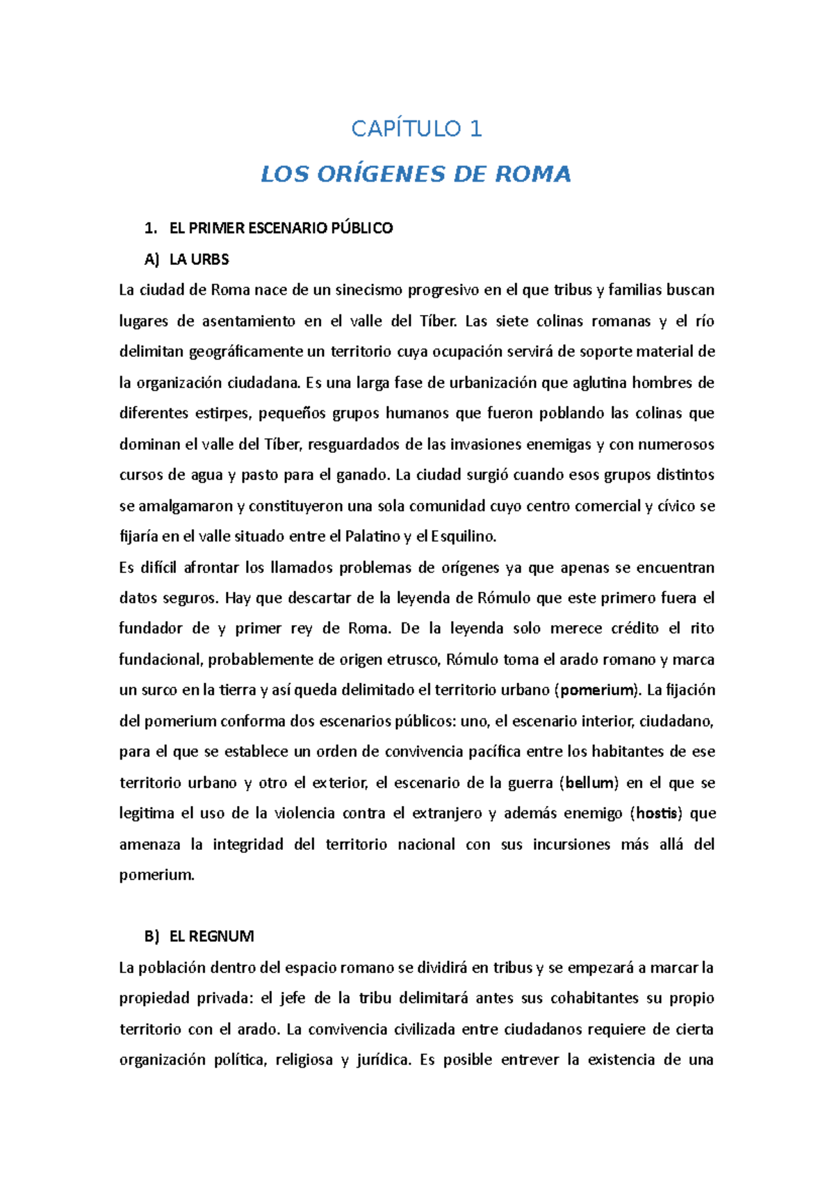 CapÍtulo 1 - Resumen capitulo 1 derecho romano - 1 LOS DE ROMA 1. EL ...