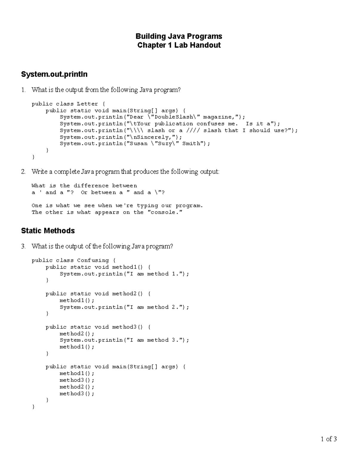 Lab1 how to find out g wash is sus - Building Java Programs Chapter 1 ...