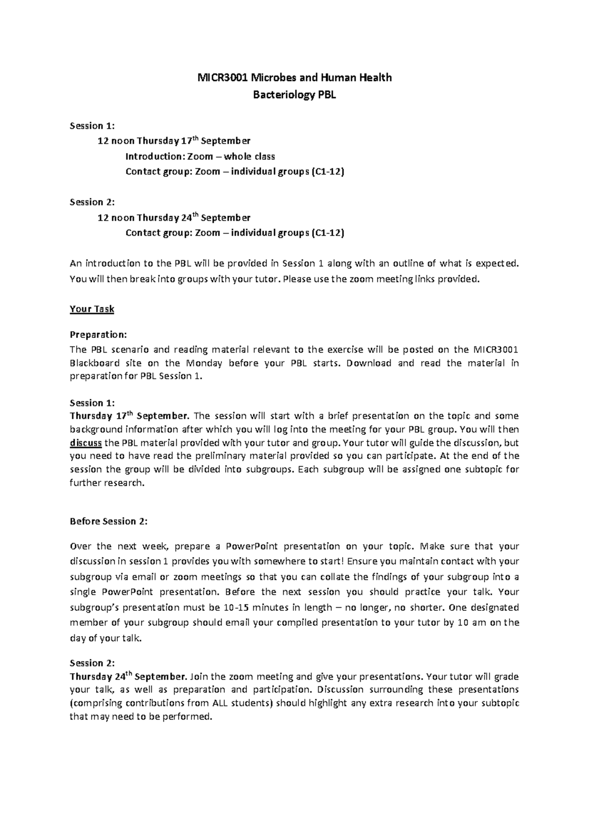 Micr3001 Fungal Pathogenesis Pbl Student Notes Microbes Human Studocu