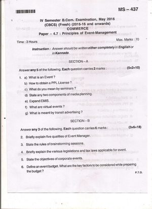 Exam May 2017, Questions - U3 _ 467 IV Semester B. Examination, May ...