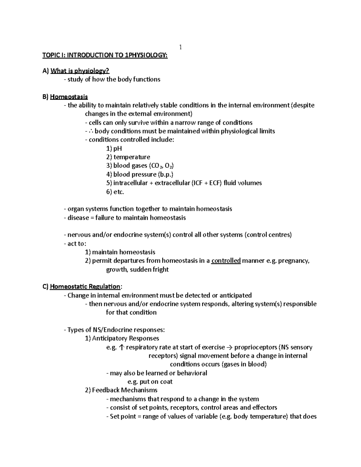 literature review topics in physiology