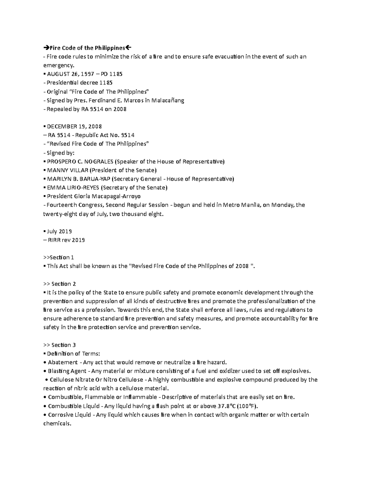 Fire Code of the Philippines Fire Code of the Philippines Fire code