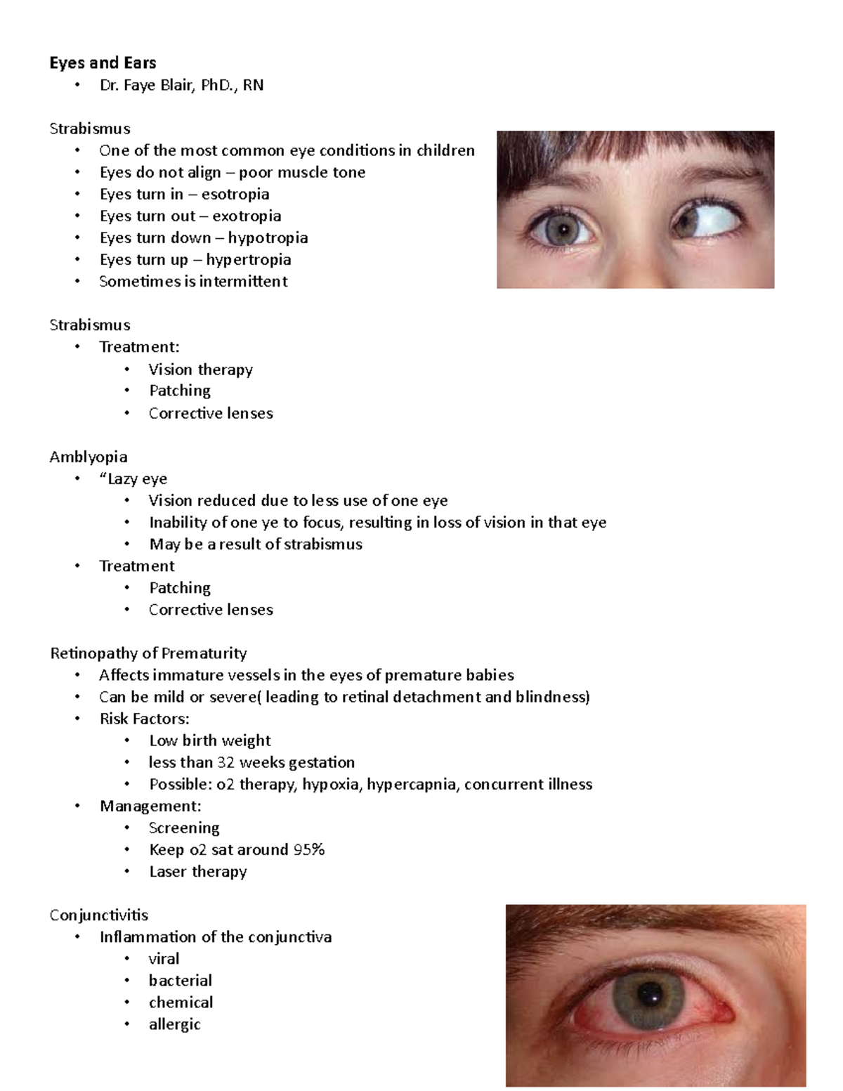 PEDI Eyes and Ears Assessment - Eyes and Ears • Dr. Faye Blair, PhD ...