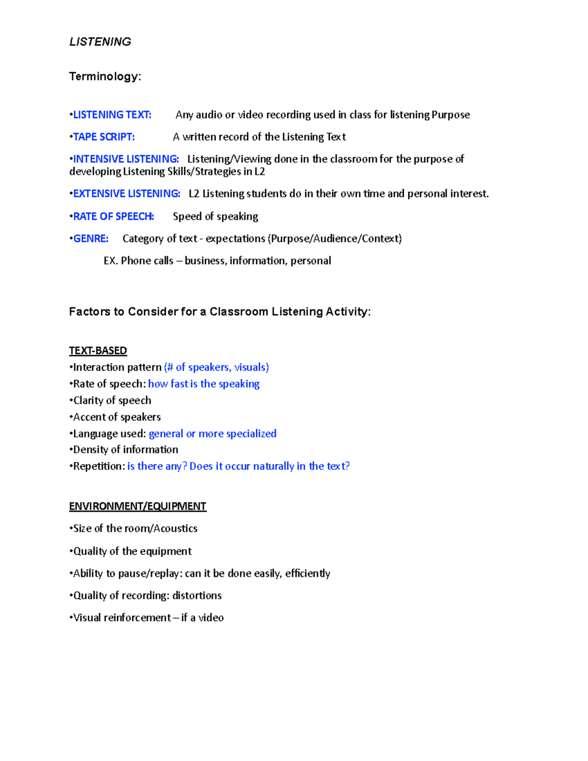 Teaching English as a Second Language-Notes for Class TESL 326 ...