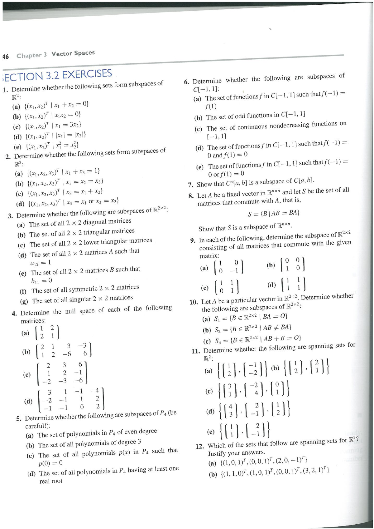 Exercises Subspaces In Linear Algebra - Studocu