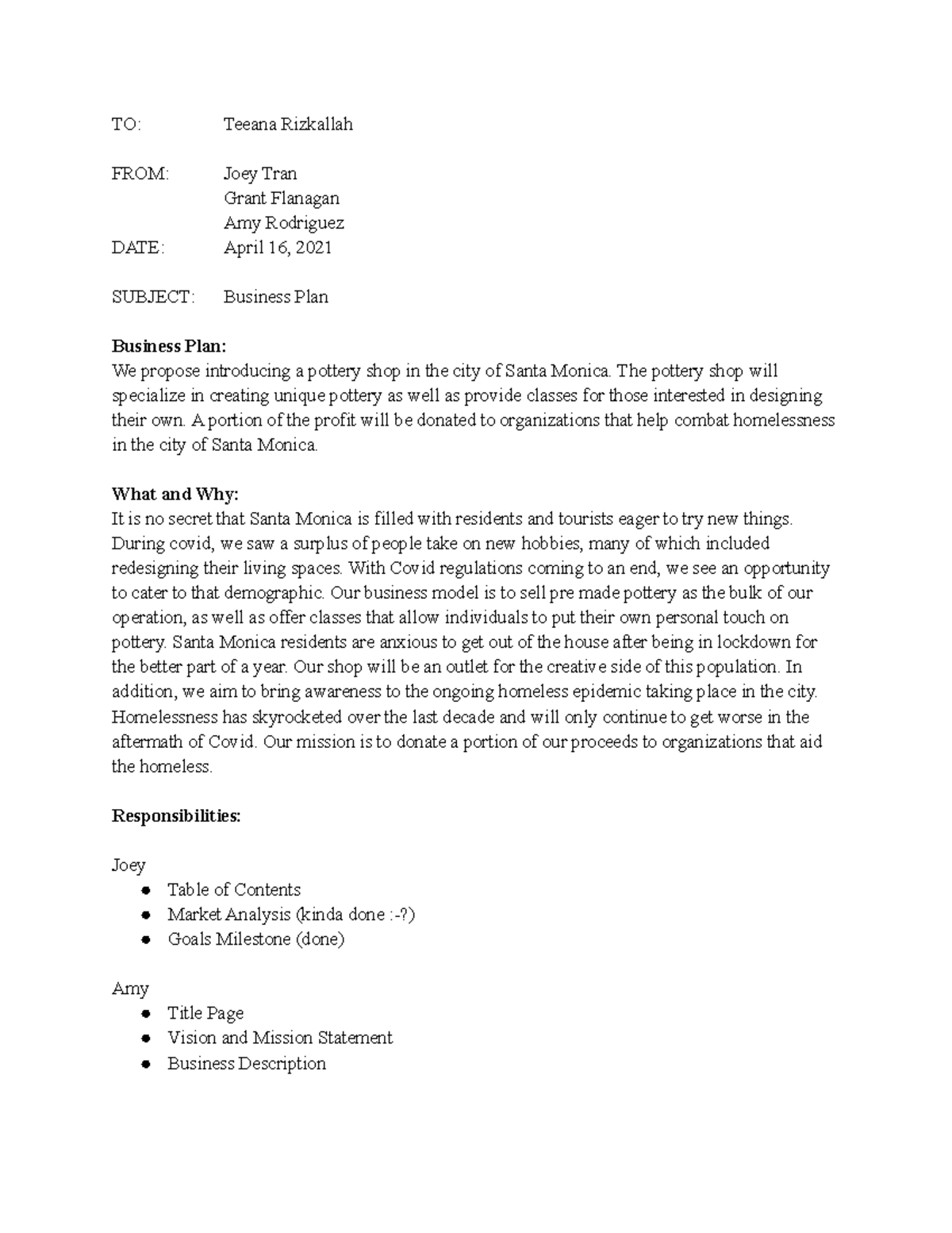 BUAD 301 - Business Plan Report - BUAD301 - CSUF - Studocu