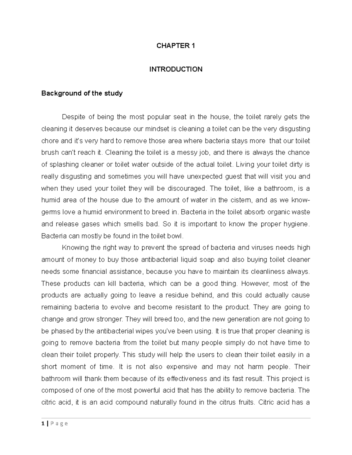 BATHRIC ACID RESEARCH - CHAPTER 1 INTRODUCTION Background of the study ...