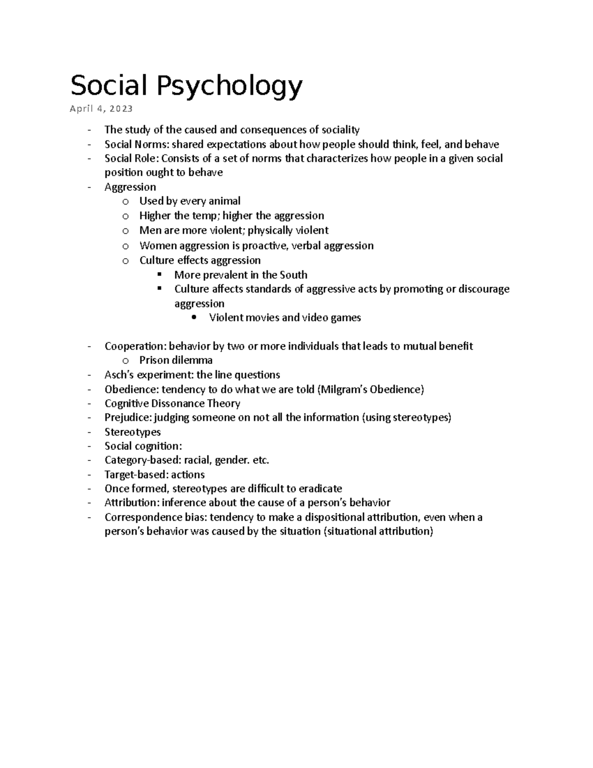 Development 3 - Dr. Frame - Social Psychology April 4, 2023 The study ...