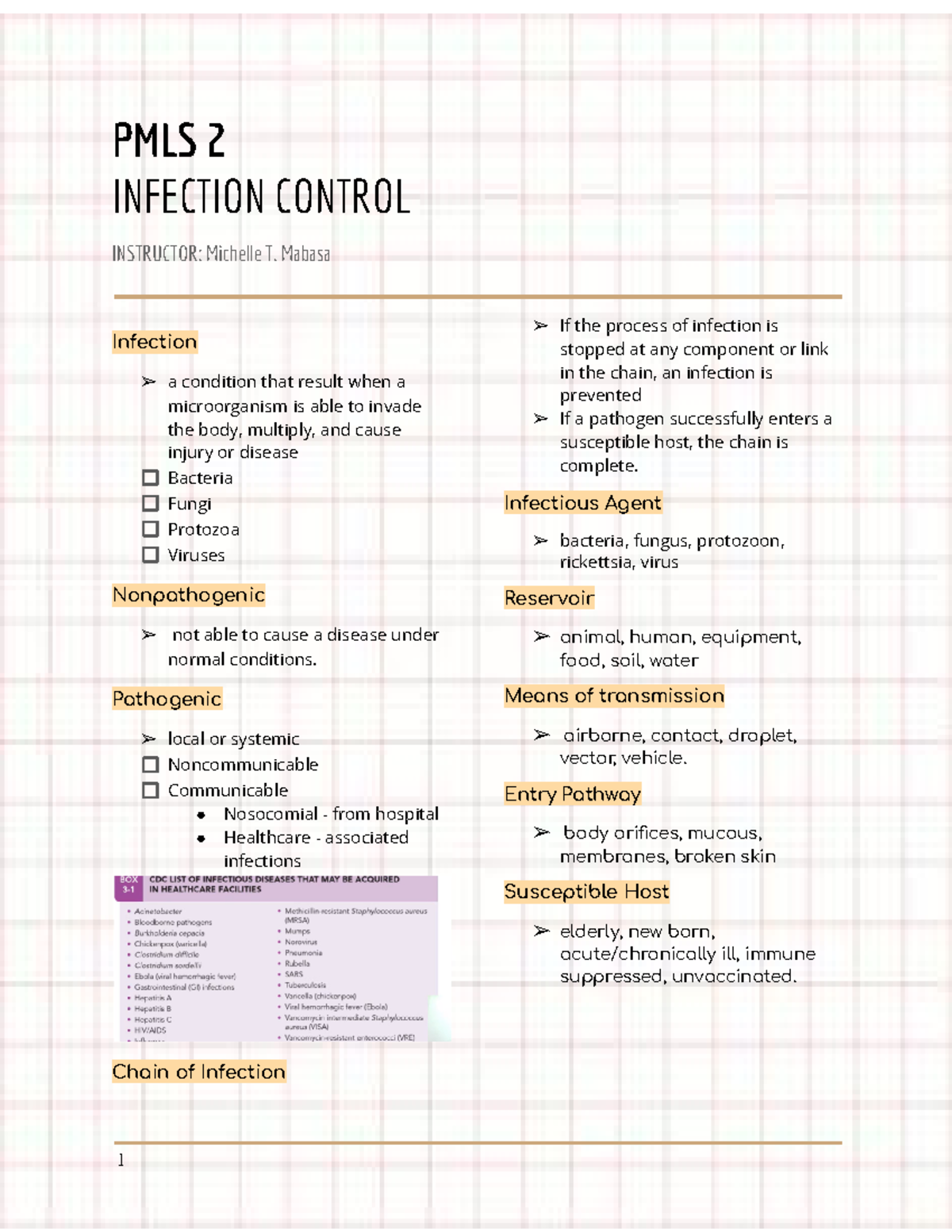 Infection Control Pmls Pmls 2 Infection Control Instructor Infection Control Pmls Pmls 2 Infection Control Instructor