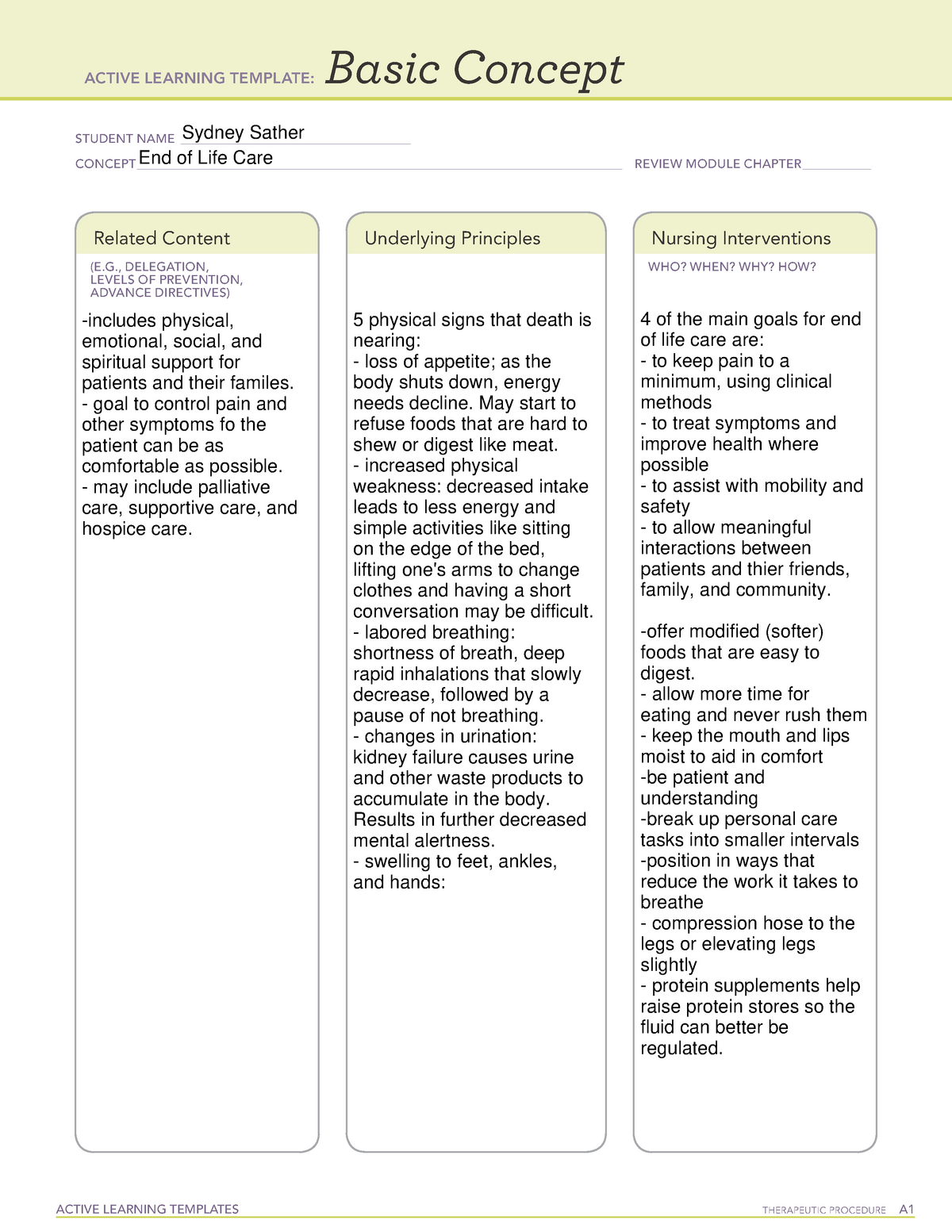 End of Life End of Life.pdf ACTIVE LEARNING TEMPLATES THERAPEUTIC