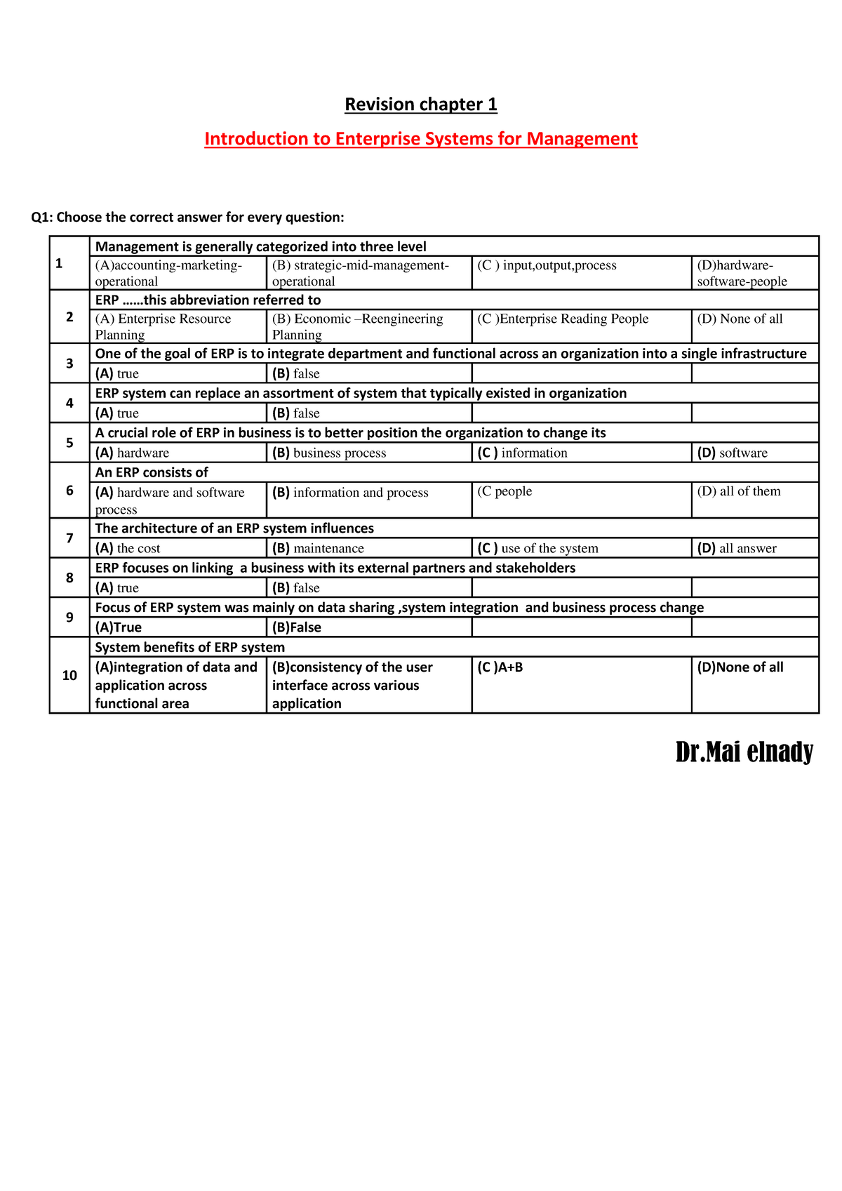 ERP -revion 1 - Lecture notes 9-10 - chapter 1evision R Introduction to ...