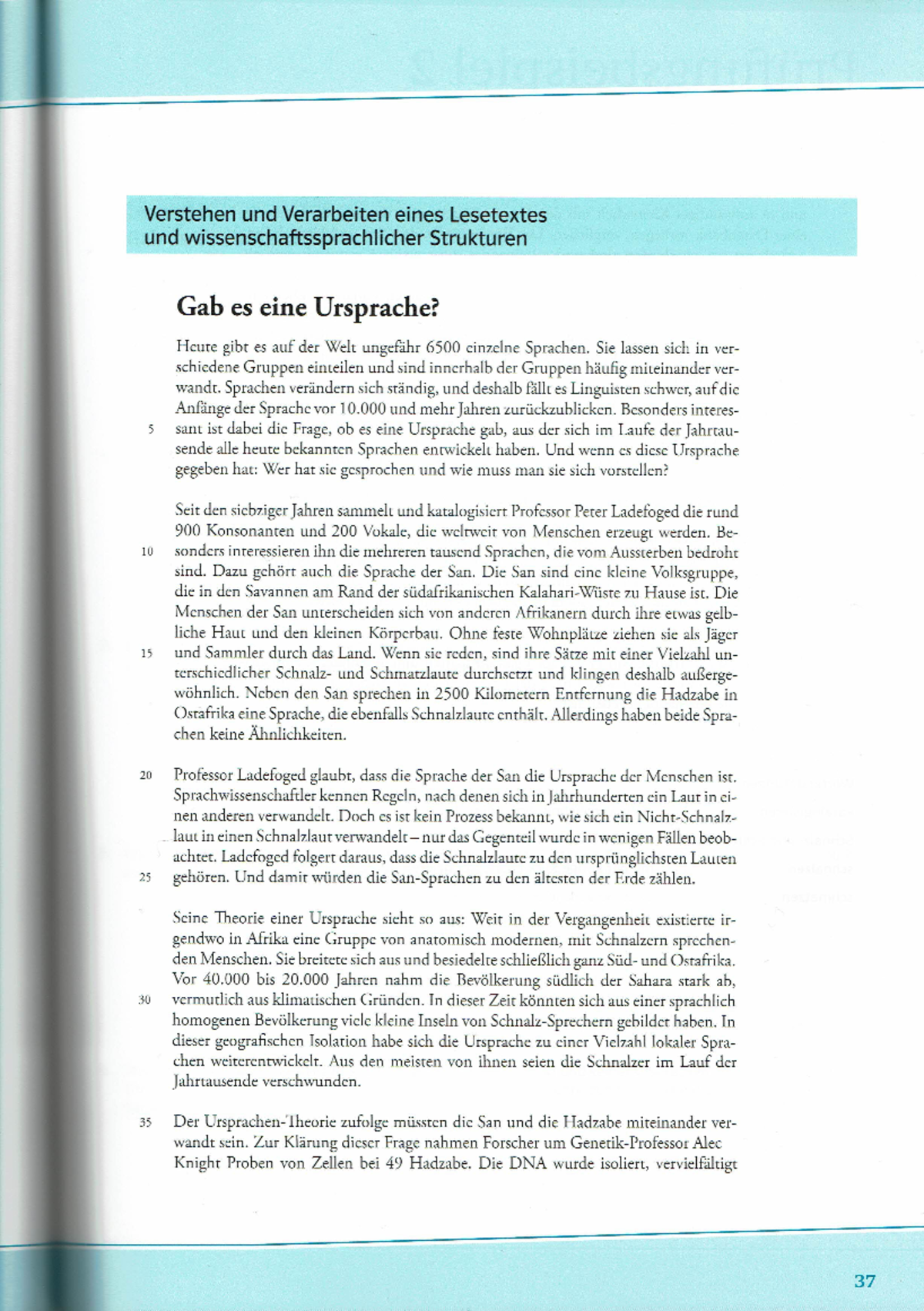 Prüfungsbeispiel Leseverstehen Ursprache - Deutsch als Zweitsprache ...