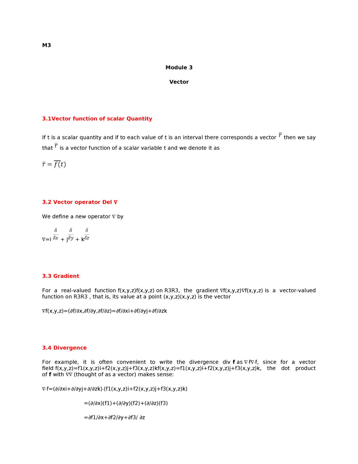 Maths 3 - Vector Calculus: Gradient, Divergence And Curl Of A Vector ...