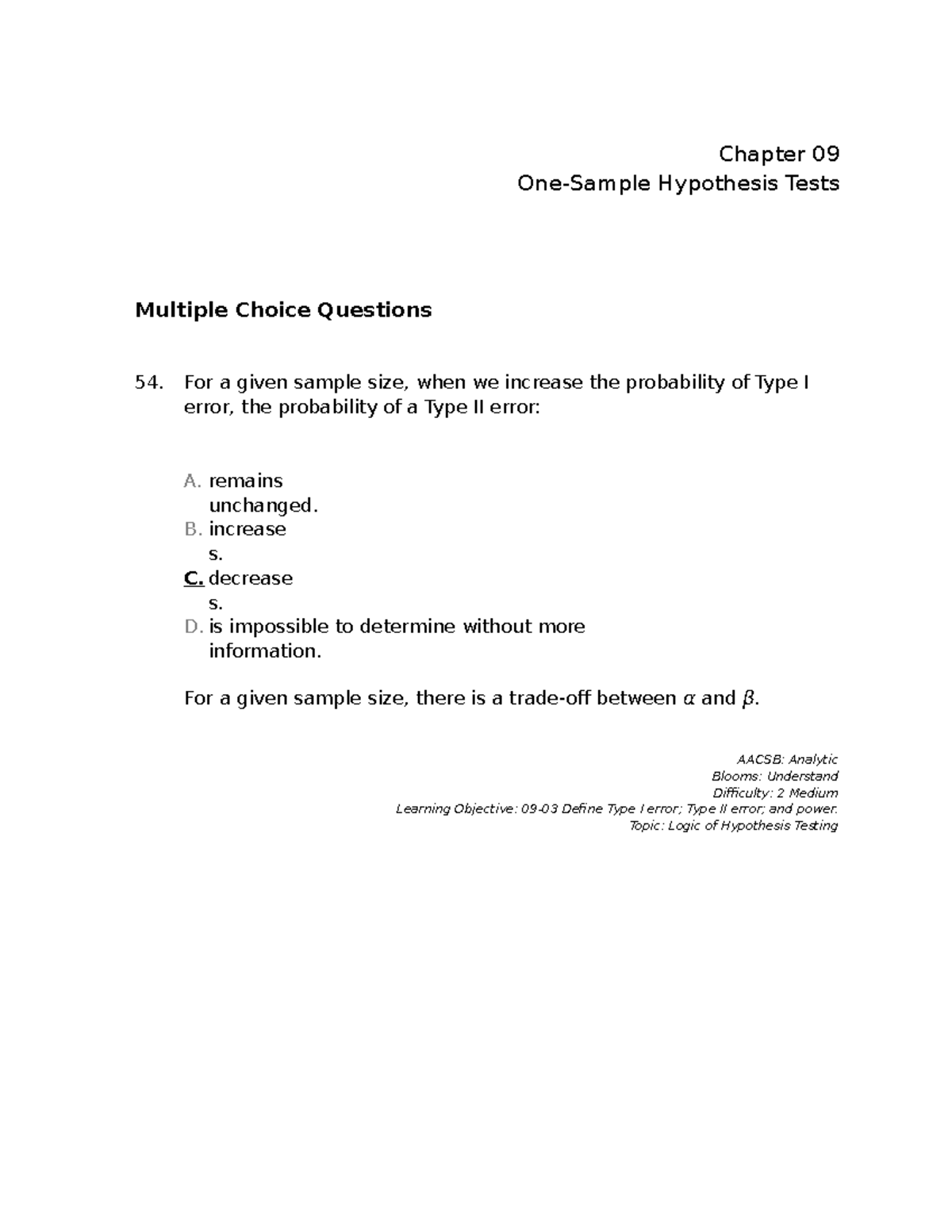 formulating hypothesis multiple choice questions