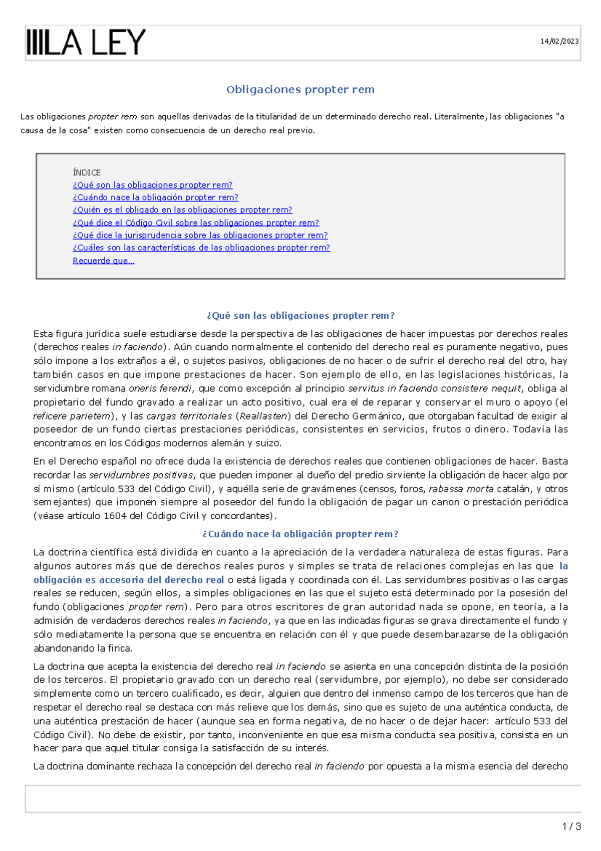 Obligaciones propter rem - Literalmente, las obligaciones 